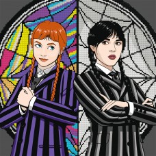 Картина за номерами з алмазною мозаїкою SANTI Венздей та Агнес 40х40 см