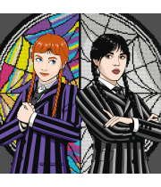 Картина по номерам с алмазной мозаикой SANTI Wednesday and Agnes 40х40 см