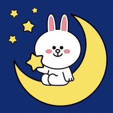 Картина за номерами SANTI Лайн Френдс. Коні на місяці 25х25 см LED підсвітка