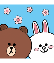 Картина по номерам SANTI Лайн Френдс Браун и Кони 25*25см цветной холст