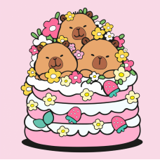 Картина по номерам SANTI Капибары и пироженое 25х25см