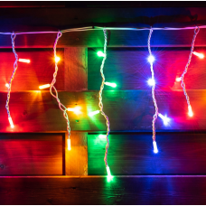 Електрогірлянда-штора LED вулична Yes! Fun, 80 ламп, IP 65, багатобарвна, білий провід