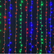 Електрогір. штора Novogod'ko, 238 LED, багатокольорова, 2*2 м, 8 реж., коннектор