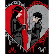 Алмазна мозаїка SANTI Венздей Дуель наосліп 40х50 см на підрамнику