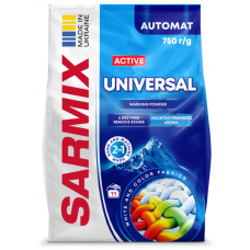 Пральний порошок SARMIX універс.  750г Active Universal, д/всіх видів білизни