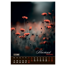 Календар настінний перек. BUROMAX 210605, А3 (на пружині) Wild flowers 2026р. (10) /BM.210605/