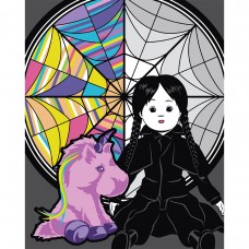 Картина за номерами SANTI Венздей Моторошні ляльки 40х50 см LED підсвітка