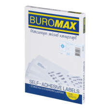 Етикетки самоклейні  4шт/А4 105х148,5мм BUROMAX 2816 (100арк) (10) /BM.2816/