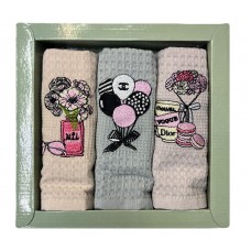 Рушник вафельний 3шт. METEOR 40*60см, д/кухні, в подар. уп.