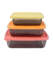 Судок д/харч. продуктів Herevin Rectangular Storage Bowl Set 2024 163330-150 набір 3шт. (0,35л+0,6л+1,05л) (прямокутний) (контейнер)