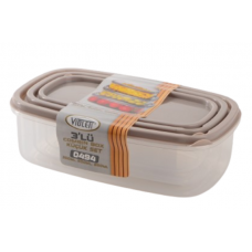 Судок д/харч. продуктів Violet House 0494 набір 3шт. (0,3л+0,5л+0,85л) (прямокутний) (контейнер)