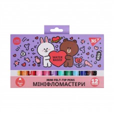 Фломастери Yes Line Friends Mini 12 кольорів