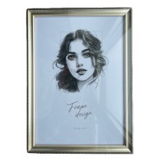 Рамка для фото 21*30 багет №1,5 срібна з декором