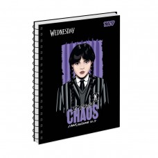 Блокнот YES А5 на спір. тв. пал. 80арк. Wednesday Chaos 152298 (клітинка) /152298/