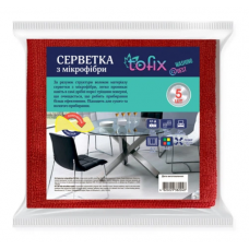 Серветка д/прибирання Tofix мікрофібра, універсальна 35*35см (5шт.в уп.) (кольорова) (30)