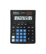 Калькулятор BRILLIANT  бухг. CDB-1201-BL чорний, 12розр. (155*205мм) (сині клавіші) /CDB1201-BL/