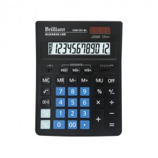 Калькулятор BRILLIANT  бухг. CDB-1201-BL чорний, 12розр. (155*205мм) (сині клавіші) /CDB1201-BL/