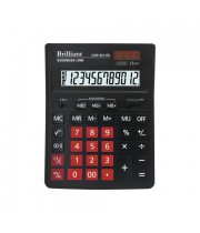 Калькулятор BRILLIANT  бухг. CDB-1201-RD чорний, 12розр. (155*205мм) (червоні клавіші) /CDB1201-RD/