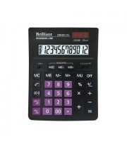 Калькулятор BRILLIANT  бухг. CDB-1201-RD чорний, 12розр. (155*205мм) (фіолетові клавіші) /CDB1201-VOL/