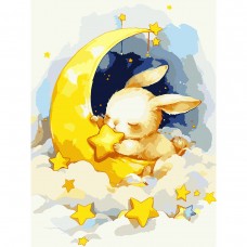 Картина за номерами SANTI Зайченя з зірочкою 30х40 см LED підсвітка