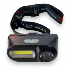 Ліхтарик налобний KX-1804 XPE+COB +TypeC, 18650, 7режимів (акум. пласт.)