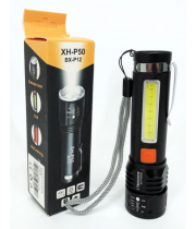 Ліхтарик BL-P716-P50+COB/XH-P50/BX-P12 (біле +червоне) zoom +Type-C, 4режима (вбудований акум. алюм.)
