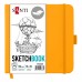 Скетчбук SANTI 743366 тв.обкл. PU 15х15см,  80арк, 110г/м, жовтий (для графіки) /743366/