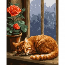 Картина за номерами SANTI Солодкі сни котика 40х50 см