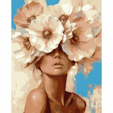 Картина за номерами SANTI Дівчина та ніжна квітка 40х50 см