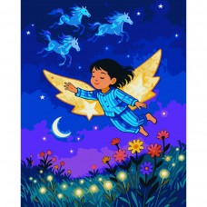 Картина за номерами SANTI Маленький мрійник 40х50 см LED підсвітка