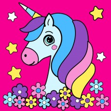 Картина за номерами Чарівний Єдиноріжка 25 х 25 см SANTI