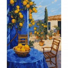 Алмазна мозаїка SANTI Лимонний дворик 40х50 см на підрамнику