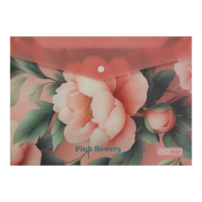 Папка на кнопці А4  BUROMAX 3943-10 ARABESKI рожева (12) /BM.3943-10/