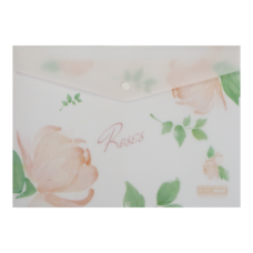 Папка на кнопці А4  BUROMAX 3943-27 ARABESKI коралова (12) /BM.3943-27/