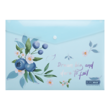 Папка на кнопці А4  BUROMAX 3943-52 ARABESKI чароїт (блакитна) (12) /BM.3943-52/