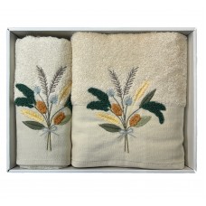 Рушник махровий 2шт. MERIBOR Bamboo Towel в подар. уп. (д/бані+д/обличчя)