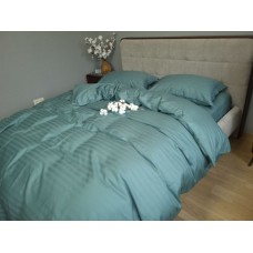 Комплект постільної білизни КТ евро Сатин мульти страйп +5см