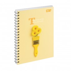 Блокнот YES А5 на спір. тв. пал. 80арк. Фарби життя 152445 жовтий (клітинка) /152445/