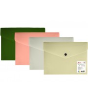 Папка на кнопці А5 OPTIMA 35262 непрозора, фактура "Смуга", асорті (12) /O35262/