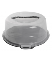 Тортівниця Violet House 0011 18x26x37см сіра, пластикова з кришкою, кругла