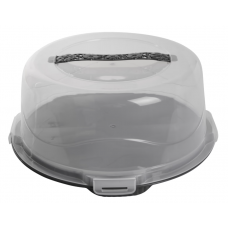 Тортівниця Violet House 0011 18x26x37см сіра, пластикова з кришкою, кругла