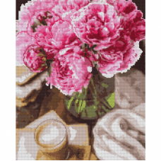 Алмазна мозаїка SANTI "Півонії та ранок", 40*50см на підрамнику