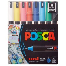 Набір маркерів художніх UNI POSCA  8кол. PC-1MR 8C (0,7мм) /PC-1MR 8C/