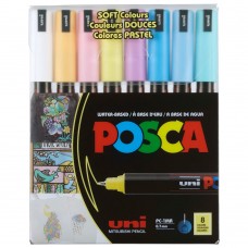 Набір маркерів художніх UNI POSCA Soft Color 8кол. PC-1MR SOFT COLOR 8C (0,7мм) /PC-1MR SOFT COLOR 8C/