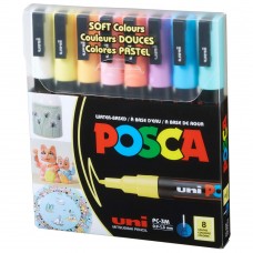Набір маркерів художніх UNI POSCA Soft Color 8кол. PC-3M SOFT COLOR 8C (0,9-1,3мм) /PC-3M SOFT COLOR 8C/