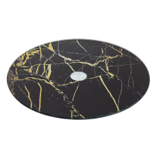 Тортівниця Viva Marble Black 30см скляна, поворотна низька