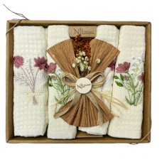 Рушник вафельний 4шт. NILTEKS 40x60см, д/кухні, в подар. уп.