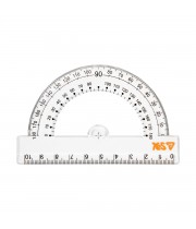 Транспортир пласт. YES 370740 Orange Line 180гр/10см, прозорий /370740/