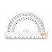 Транспортир пласт. YES 370740 Orange Line 180гр/10см, прозорий /370740/