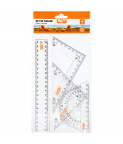 Набір лінійок 20см YES 370741 (4пр.) Orange Line, прозорі /370741/